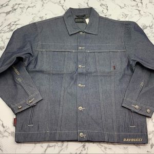 Men's Davoucci Blue Khaki Casual Denim Jacket